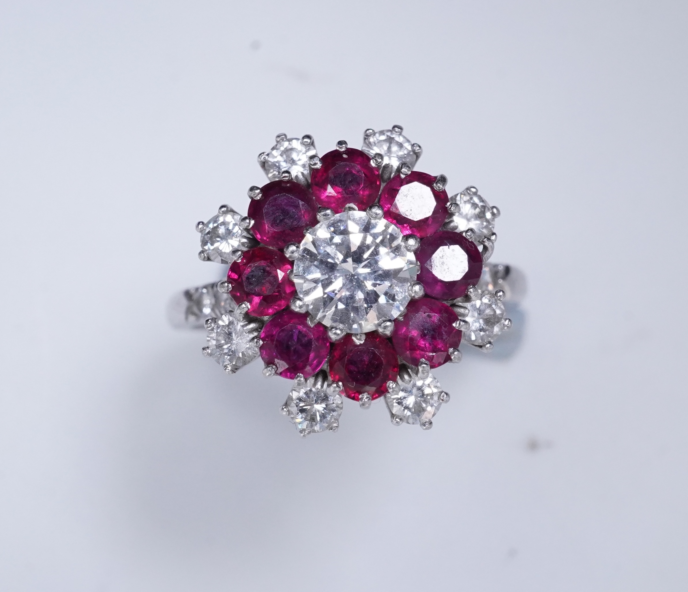 A ruby and diamond ring